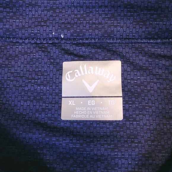 NWT Callaway Performance Golf Polo Shirt Mens XL Blue Striped Stretch Wicking - Picture 8 of 12